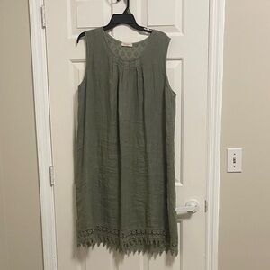 Chic Sleeveless Khaki Dress